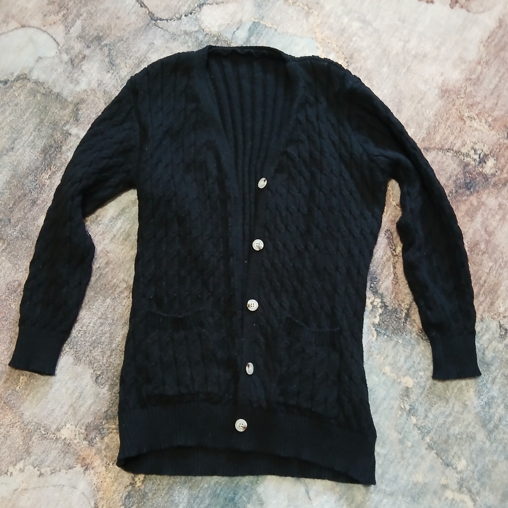 Women's Black Cable Knit Sweater